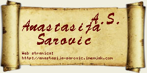 Anastasija Šarović vizit kartica